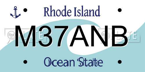 M37ANB Rhode Island License Plate