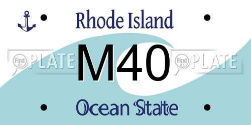 M40 Rhode Island License Plate