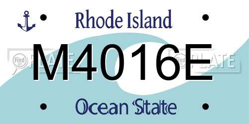 M4016E Rhode Island License Plate