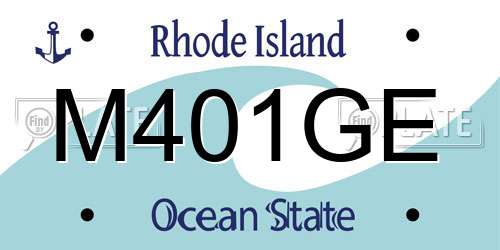 M401GE Rhode Island License Plate