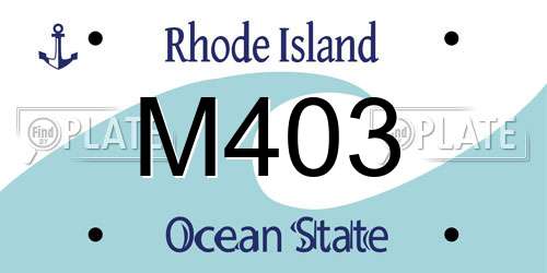 M403 Rhode Island License Plate