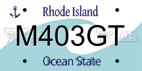 M403GT Rhode Island License Plate
