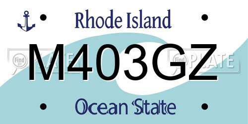 M403GZ Rhode Island License Plate