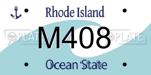 M408 Rhode Island License Plate