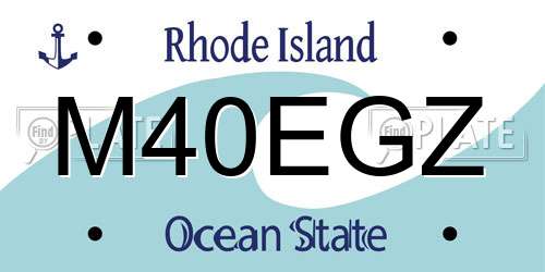 M40EGZ Rhode Island License Plate