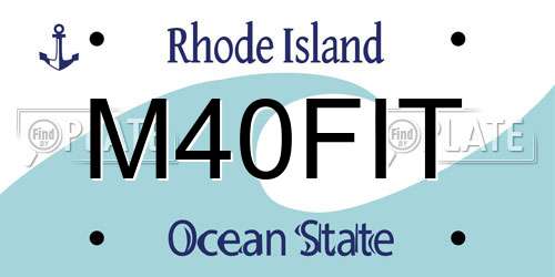 M40FIT Rhode Island License Plate