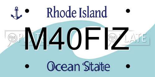 M40FIZ Rhode Island License Plate