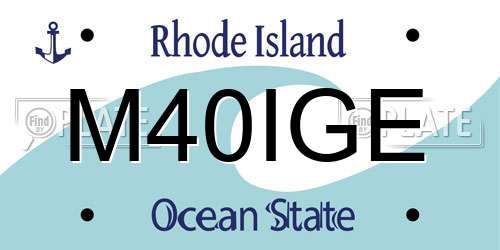 M40IGE Rhode Island License Plate