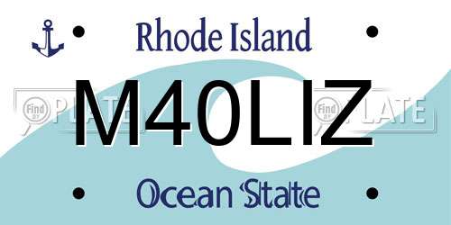 M40LIZ Rhode Island License Plate