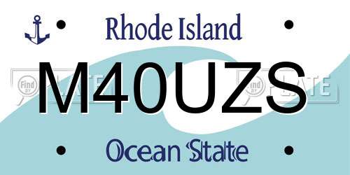 M40UZS Rhode Island License Plate