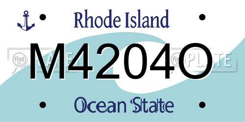 M4204O Rhode Island License Plate