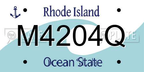 M4204Q Rhode Island License Plate