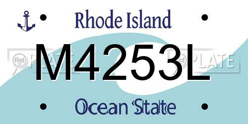 M4253L Rhode Island License Plate