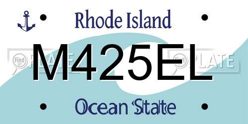 M425EL Rhode Island License Plate