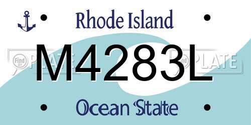M4283L Rhode Island License Plate