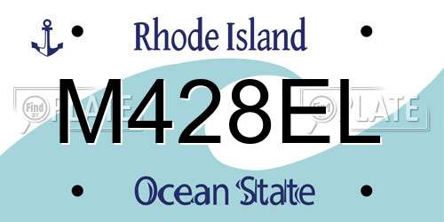 M428EL Rhode Island License Plate