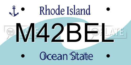 M42BEL Rhode Island License Plate