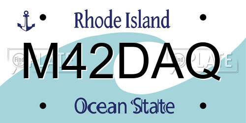 M42DAQ Rhode Island License Plate