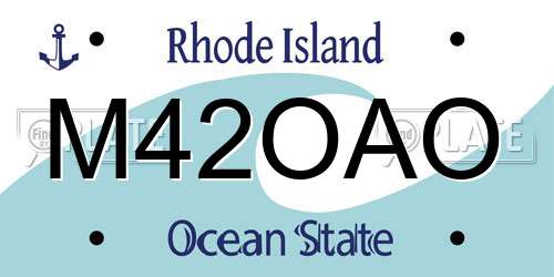 M42OAO Rhode Island License Plate