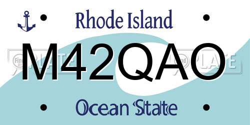 M42QAO Rhode Island License Plate