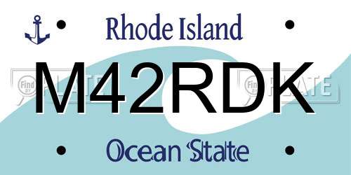 M42RDK Rhode Island License Plate