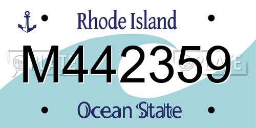 M442359 Rhode Island License Plate