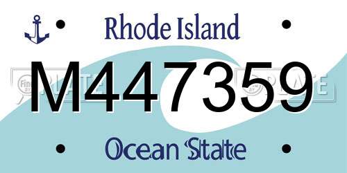 M447359 Rhode Island License Plate