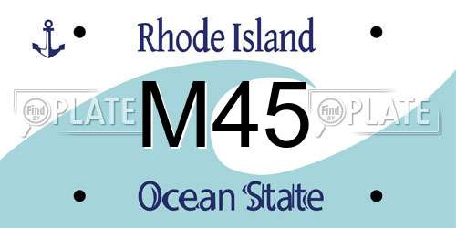 M45 Rhode Island License Plate