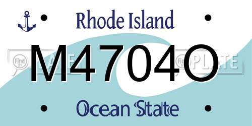 M4704O Rhode Island License Plate