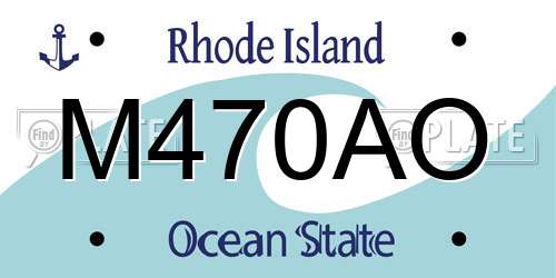 M470AO Rhode Island License Plate