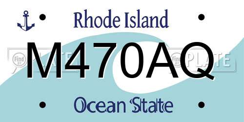 M470AQ Rhode Island License Plate