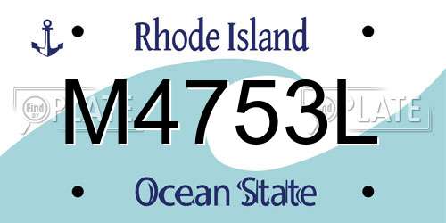 M4753L Rhode Island License Plate