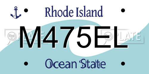 M475EL Rhode Island License Plate