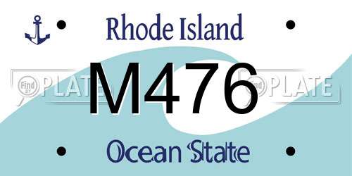 M476 Rhode Island License Plate