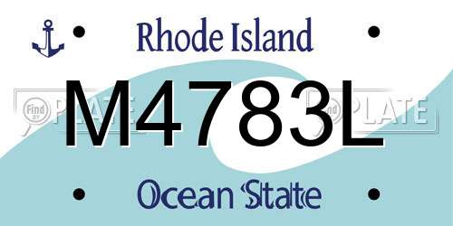 M4783L Rhode Island License Plate