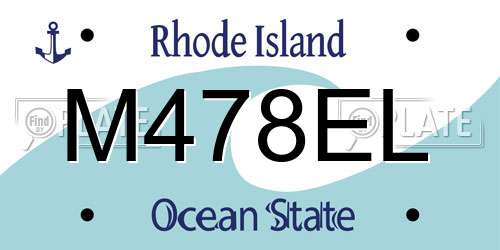 M478EL Rhode Island License Plate