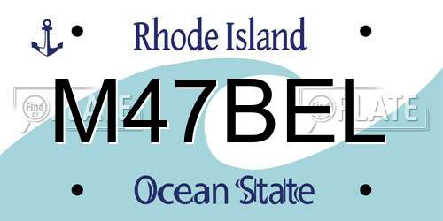 M47BEL Rhode Island License Plate