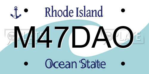 M47DAO Rhode Island License Plate