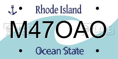 M47OAO Rhode Island License Plate