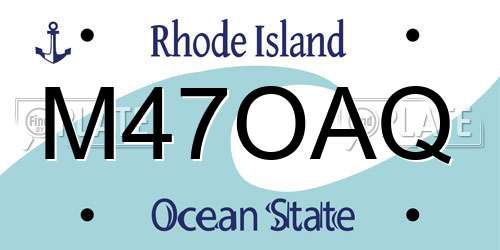 M47OAQ Rhode Island License Plate