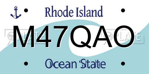 M47QAO Rhode Island License Plate