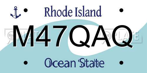 M47QAQ Rhode Island License Plate