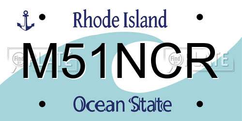 M51NCR Rhode Island License Plate