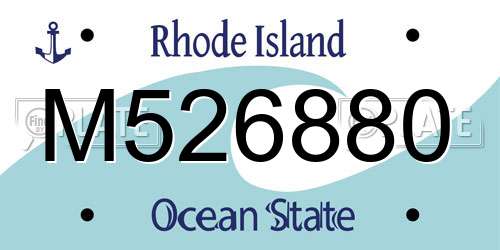 M526880 Rhode Island License Plate