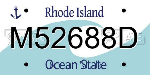 M52688D Rhode Island License Plate