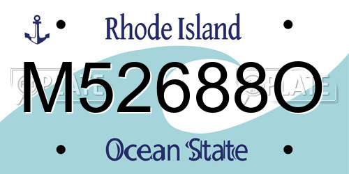 M52688O Rhode Island License Plate