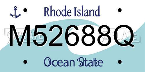 M52688Q Rhode Island License Plate