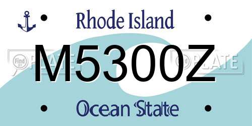 M5300Z Rhode Island License Plate