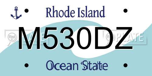 M530DZ Rhode Island License Plate