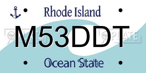 M53DDT Rhode Island License Plate